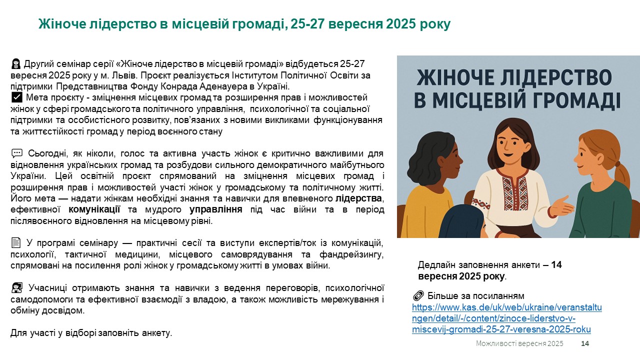 Грантові можливості вересня 2025